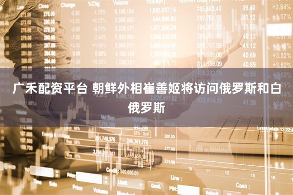 广禾配资平台 朝鲜外相崔善姬将访问俄罗斯和白俄罗斯